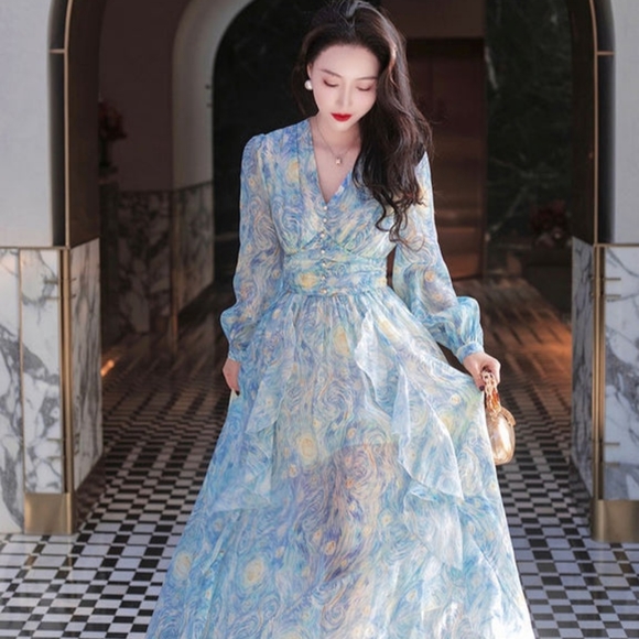 SOLD Galartsy Starry Night Dreamy Long Dress - Picture 2 of 9